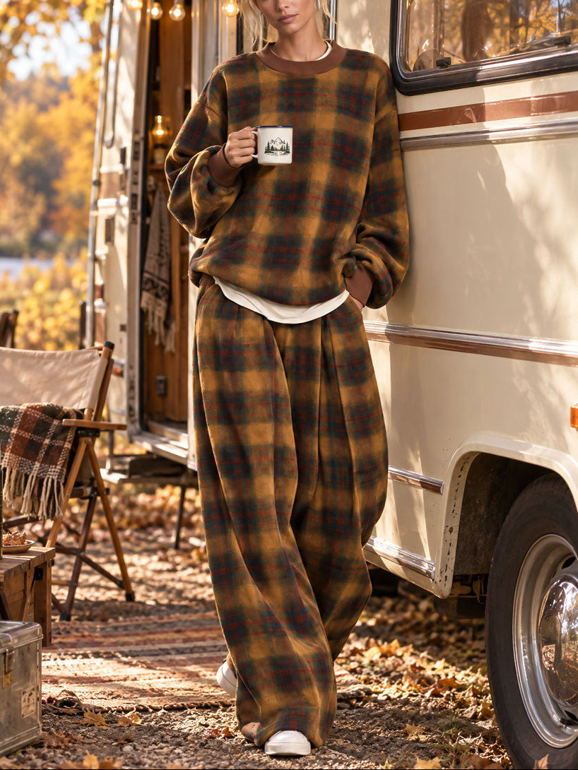 Amelia | Vintage Plaid Two-Piece Set