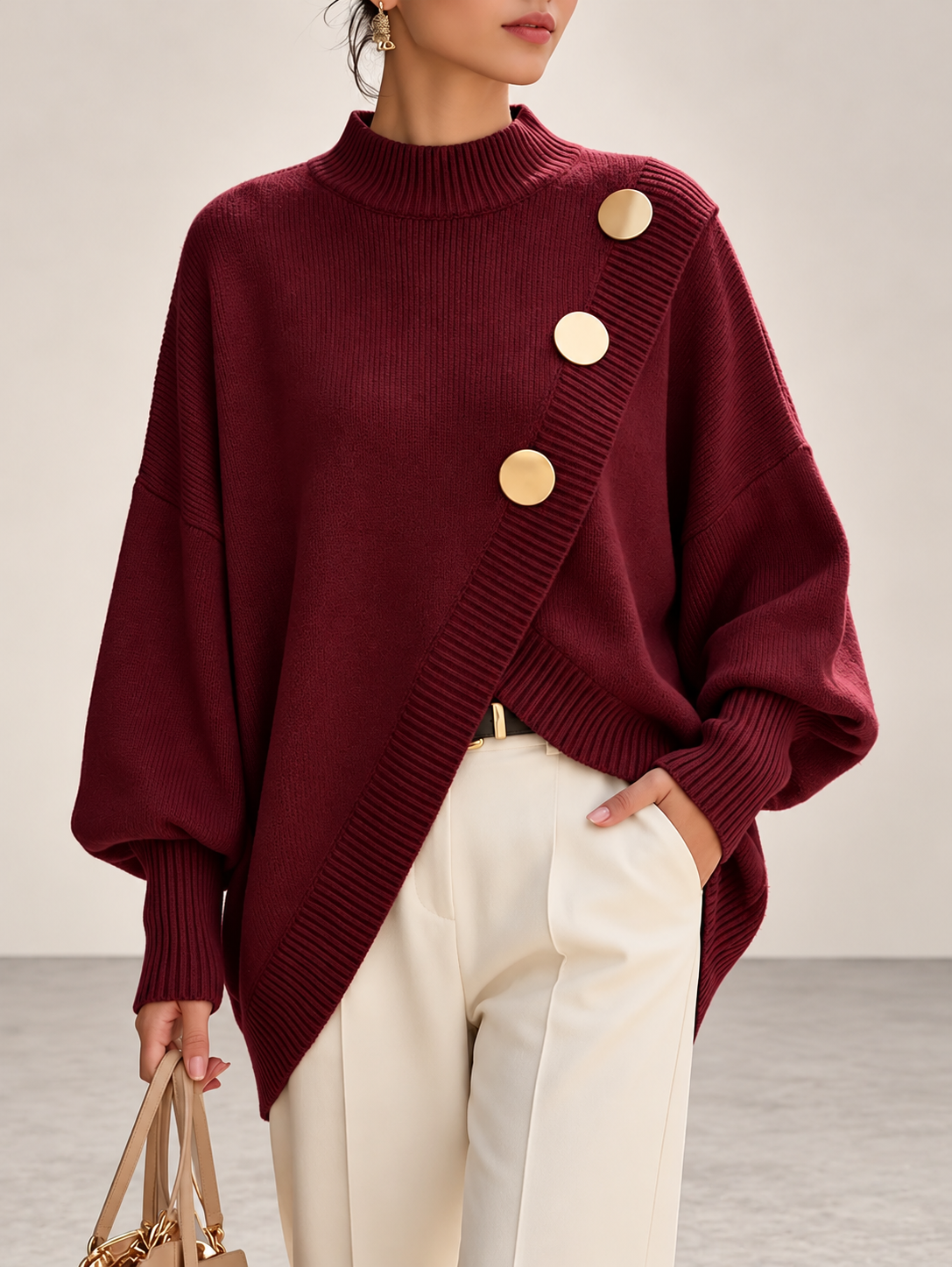 Valerie | Asymmetric Knit Sweater