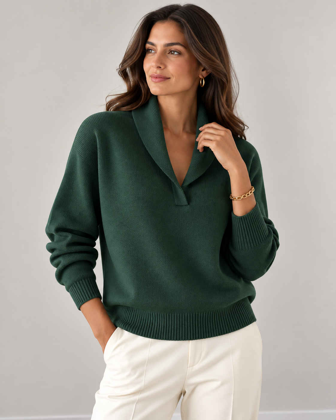 Isabella | Elegant Shawl Collar Sweater