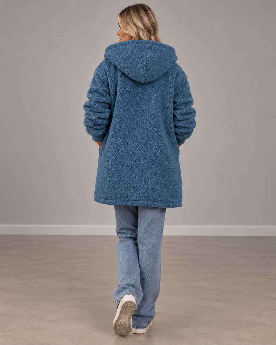 Olivia | Cosy Longline Hooded Fleece Jacket