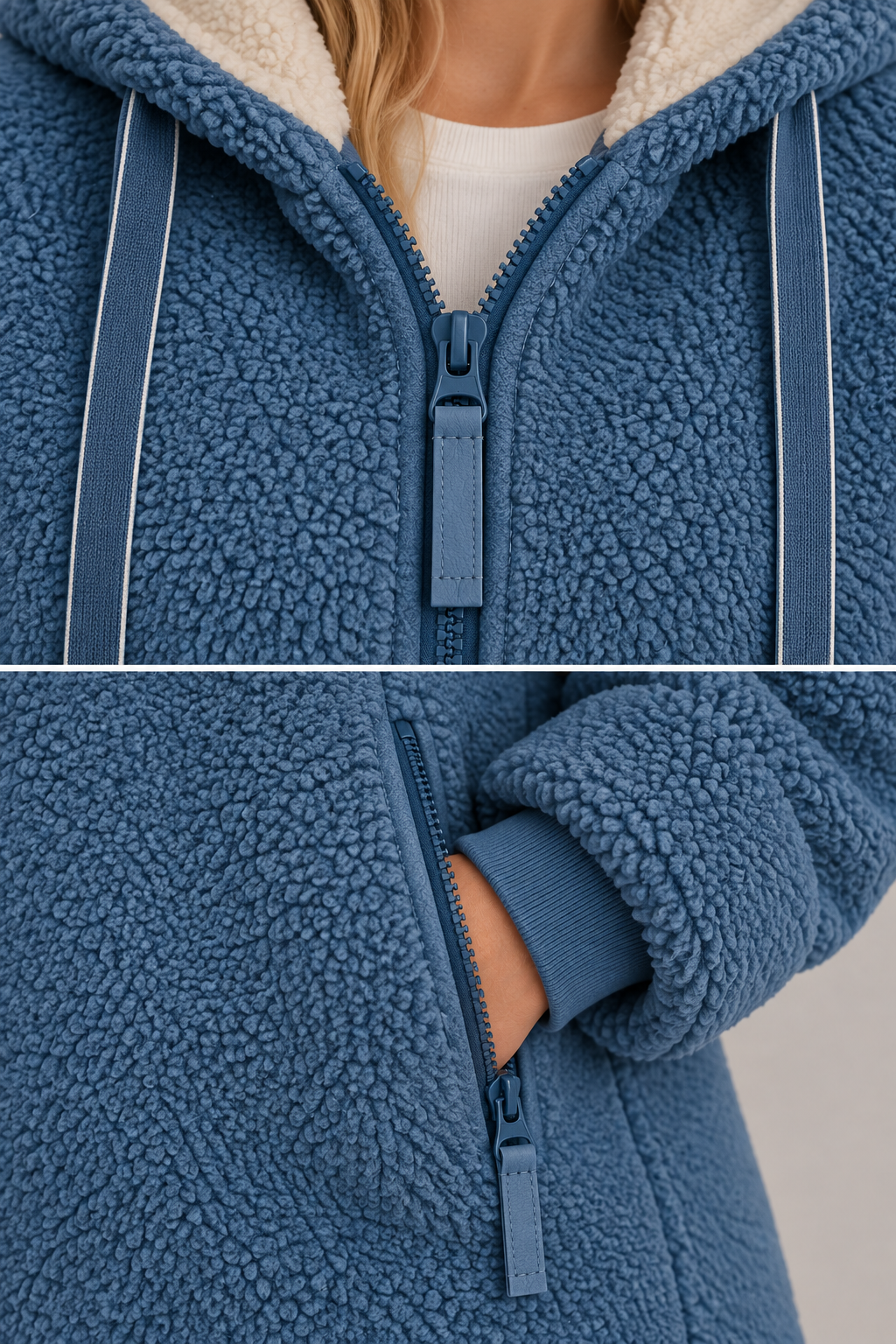 Olivia | Cosy Longline Hooded Fleece Jacket