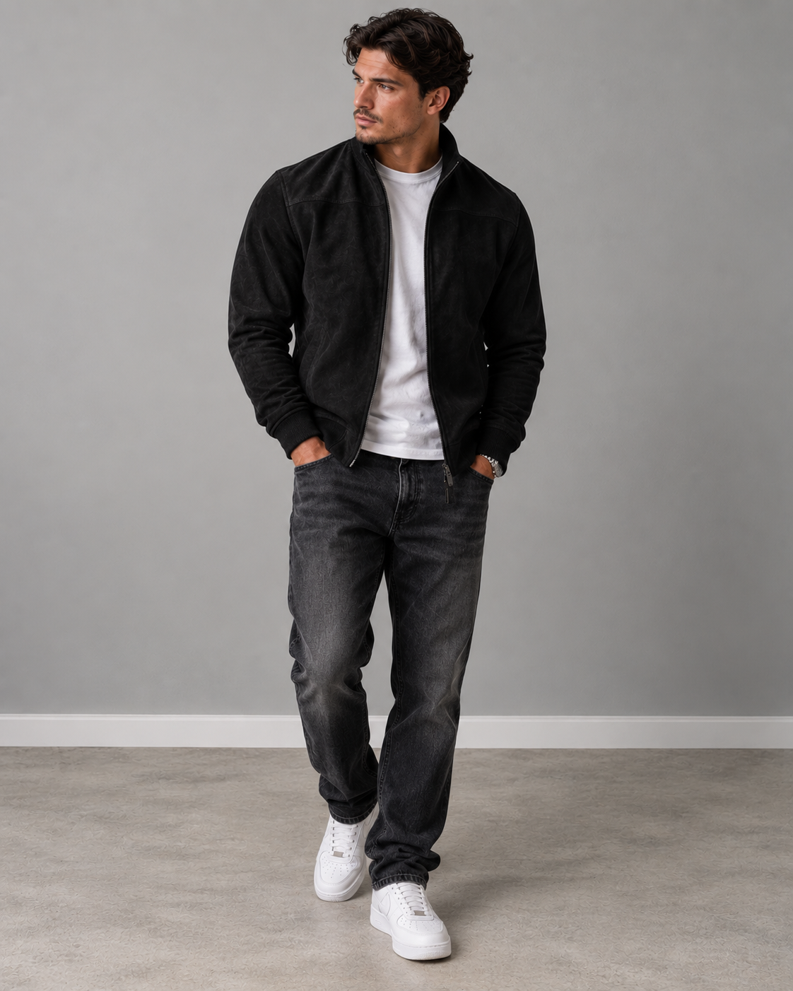 Raphael | Suede Bomber Jacket