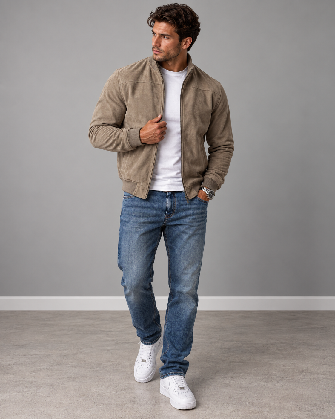 Raphael | Suede Bomber Jacket