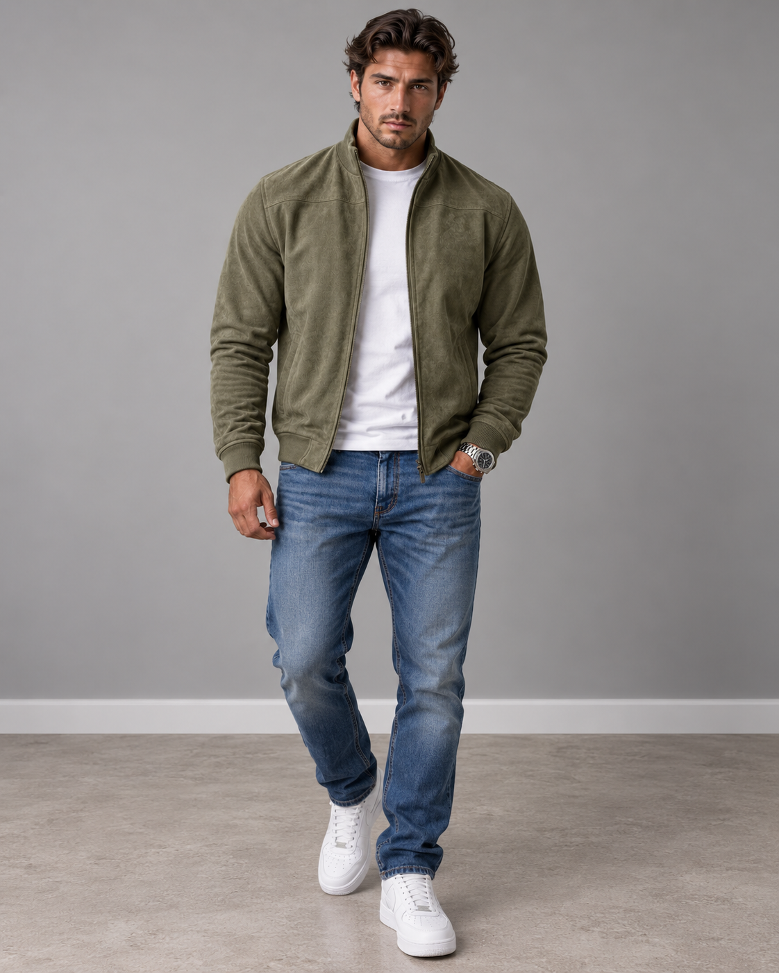 Raphael | Suede Bomber Jacket