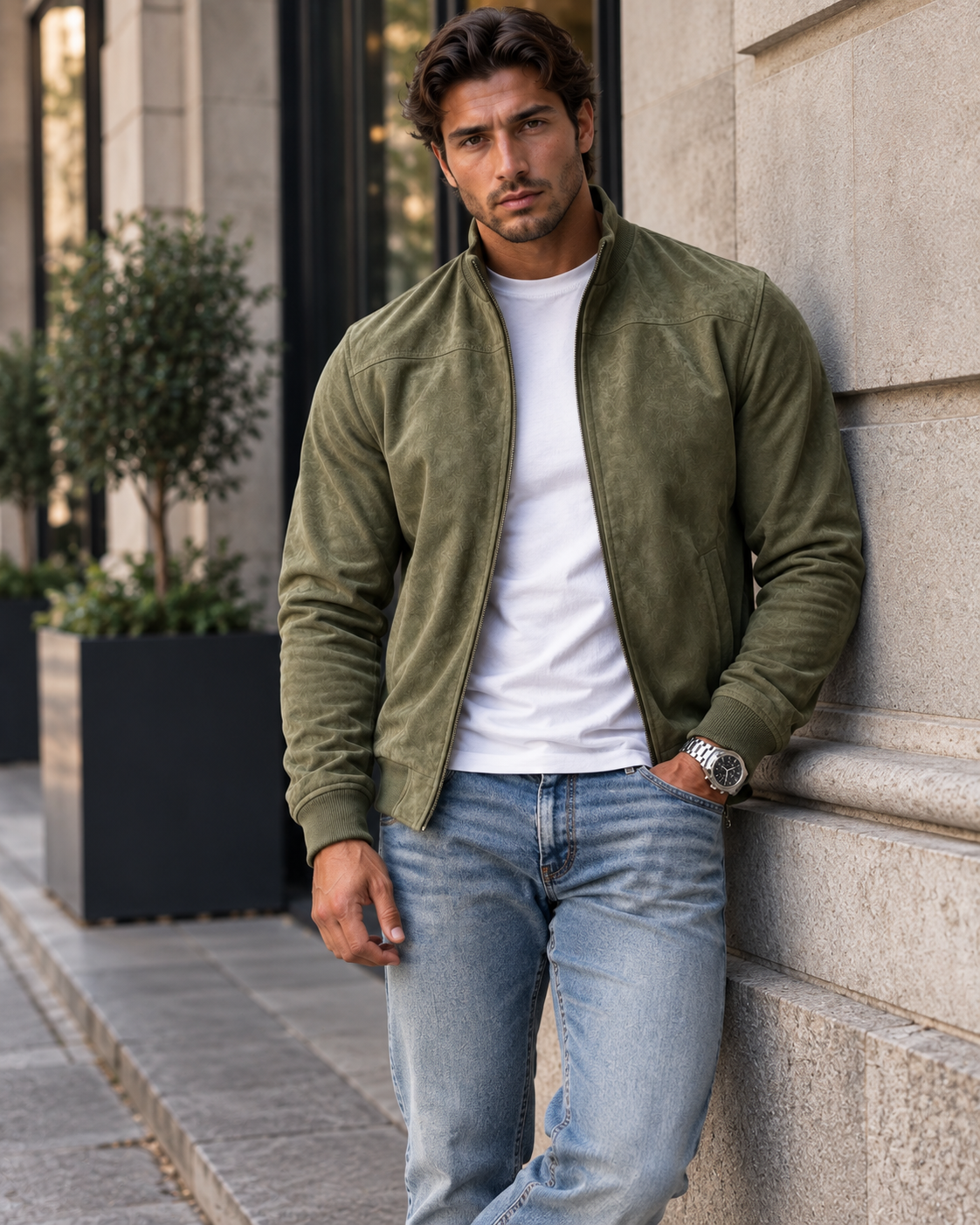 Raphael | Suede Bomber Jacket