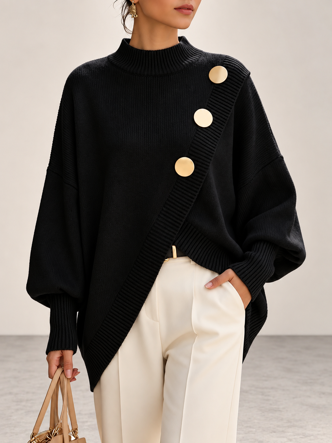 Valerie | Asymmetric Knit Sweater