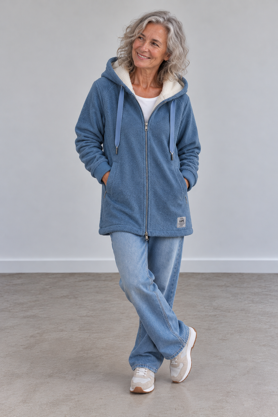Olivia | Cosy Longline Hooded Fleece Jacket