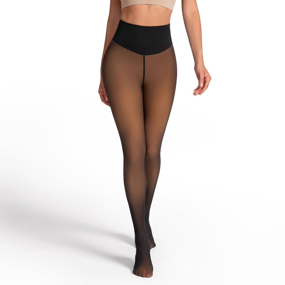 Elise | Sheer Illusion Fleece Tights