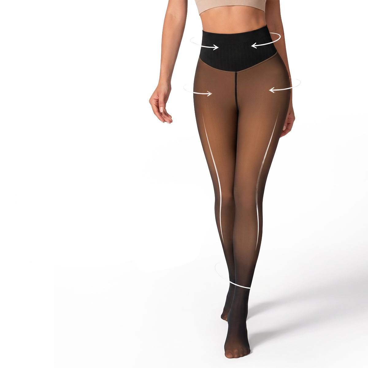 Elise | Sheer Illusion Fleece Tights